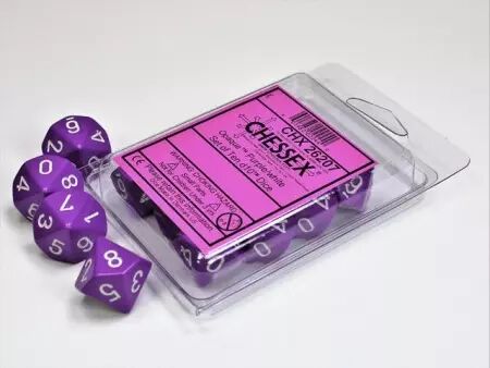 CHESSEX - Set de 10 d&eacute;s 10 - OPAQUE (plusieurs coloris)
