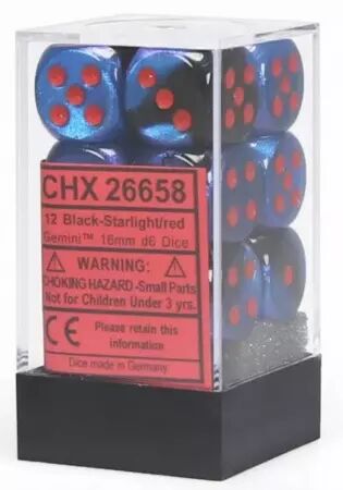 CHESSEX - Set de 12 dés 6 - GEMINI - Plusieurs coloris