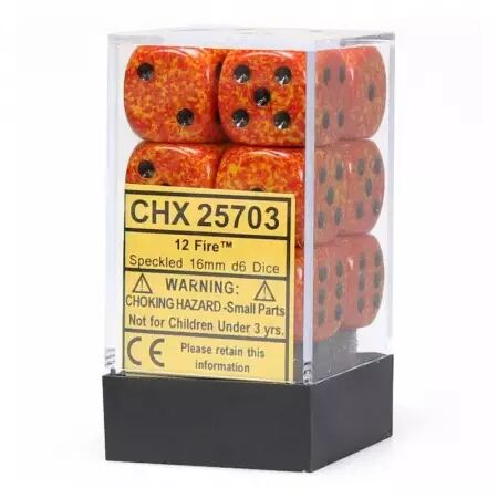 CHESSEX - Set de 12 dés 6 - GRANITE - Plusieurs coloris