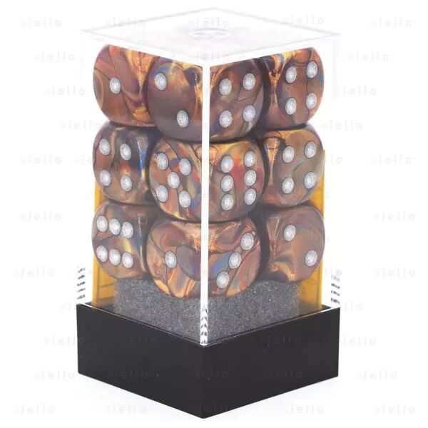 CHESSEX - Set de 12 d�s 6 - LUSTROUS - Plusieurs coloris
