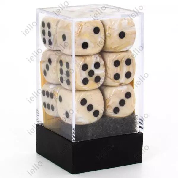 CHESSEX - Set de 12 d�s 6 - MARBLE- Plusieurs coloris