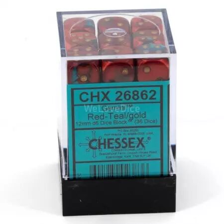 CHESSEX - Set de 36 dés 6 - GEMINI - Plusieurs coloris