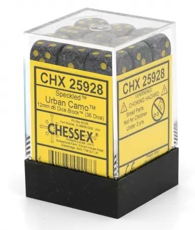 CHESSEX - Set de 36 dés 6 - GRANITE - Plusieurs coloris