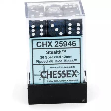 CHESSEX - Set de 36 d&eacute;s 6 - GRANITE - Plusieurs coloris