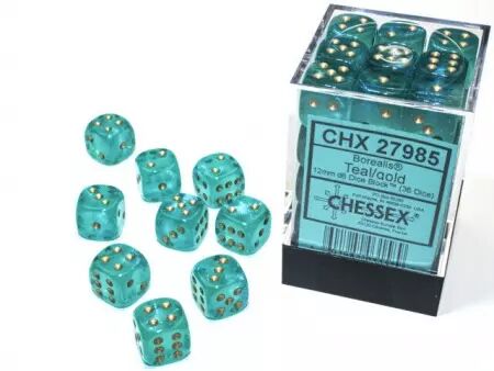 CHESSEX - Set de 36 dés 6 - LUMINARY - Plusieurs coloris