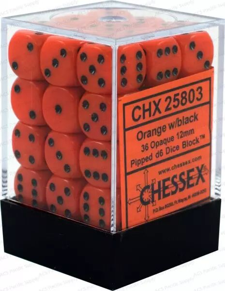 CHESSEX - Set de 36 d�s 6 - OPAQUE - Plusieurs coloris