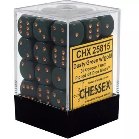 CHESSEX - Set de 36 dés 6 - OPAQUE - Plusieurs coloris