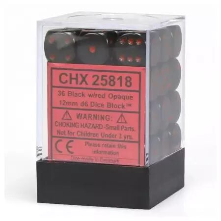 CHESSEX - Set de 36 d&eacute;s 6 - OPAQUE - Plusieurs coloris