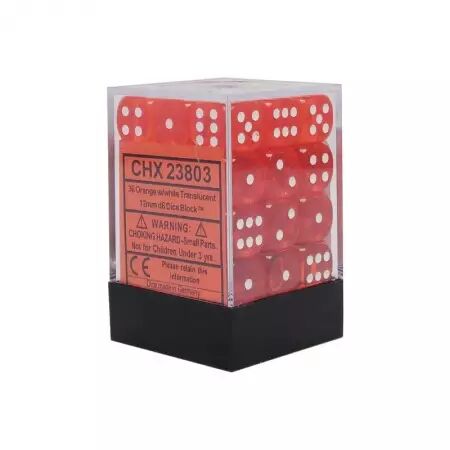 CHESSEX - Set de 36 dés 6 - TRANSPARENT - Plusieurs Coloris