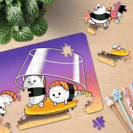 Coffret 3 mini puzzles 100 pi&egrave;ces - Repas kawaii - Ravensburger