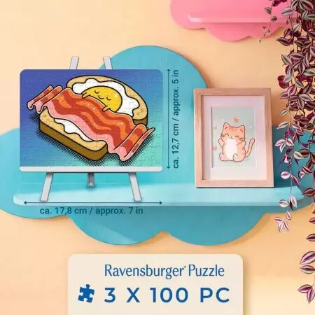 Coffret 3 mini puzzles 100 pi&egrave;ces - Repas kawaii - Ravensburger