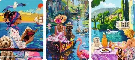 Coffret 3 mini puzzles 100 pi&egrave;ces - Voyage du chien- Ravensburger