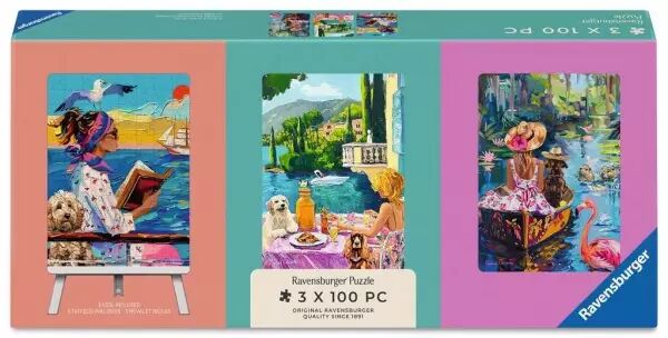 Coffret 3 mini puzzles 100 pi�ces - Voyage du chien- Ravensburger