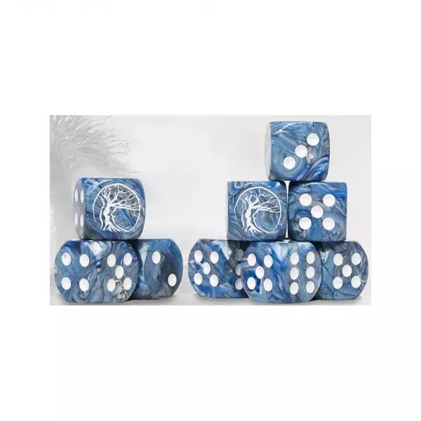 Conquest - Nords Logo on Blue Marbled Dice with White Pips - 24 per pack