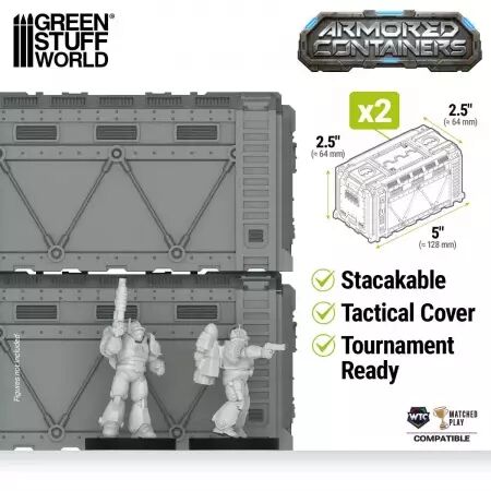 Conteneurs Blind&eacute;s sci-fi en plastique (Pack x2) - Green Stuff World