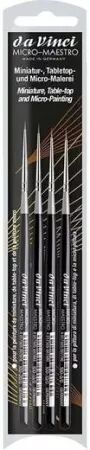 Da Vinci - Set de 4 pinceaux martre rouge micro maestro - série 100