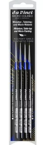 Da Vinci - Set de 4 pinceaux synth�tiques Micro Colineo Synthetic Kolinsky Miniatures - s�rie 4272