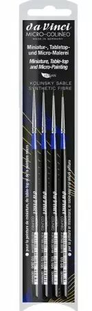Da Vinci - Set de 4 pinceaux synthétiques Micro Colineo Synthetic Kolinsky Miniatures - série 4272