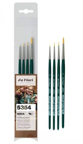 Da Vinci - Set de 4 pinceaux synth�tiques NOVA pour miniatures - s�rie 5354