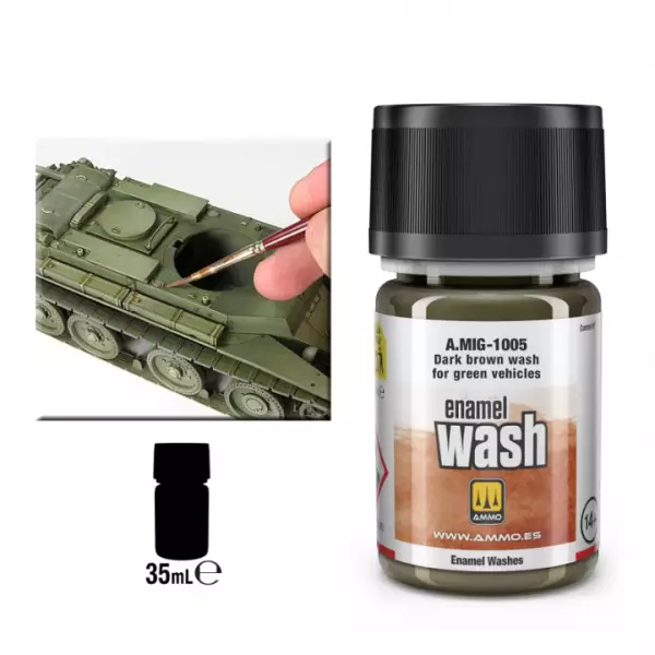 Dark Brown Wash For Green Vehicles  - Mig Jimenez