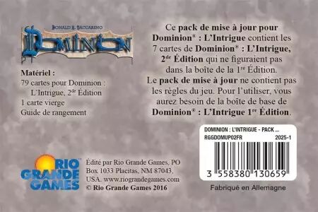 Dominion : L\'intrigue (edition 2025) Pack de mise &agrave; jour Rio Grande Games