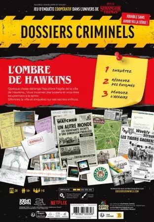 Dossiers Criminels : L\'Ombre de Hawkins (Stranger Things - L\'Ombre De Hawkins) - Platonia Games