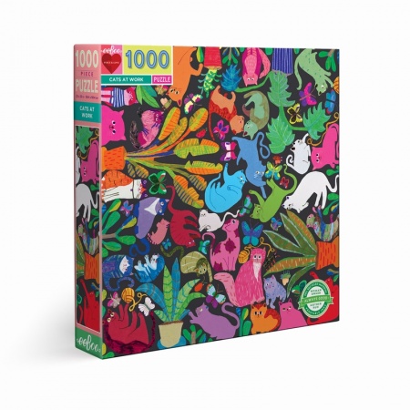 Eeboo - Puzzle 1000 pièces - Cats at Work - Ecoresponsable