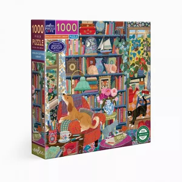 Eeboo - Puzzle 1000 pi�ces - English Cottage Library  - Ecoresponsable