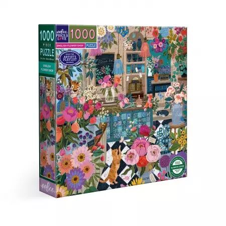 Eeboo - Puzzle 1000 pi&egrave;ces - English Flower Shop  - Ecoresponsable