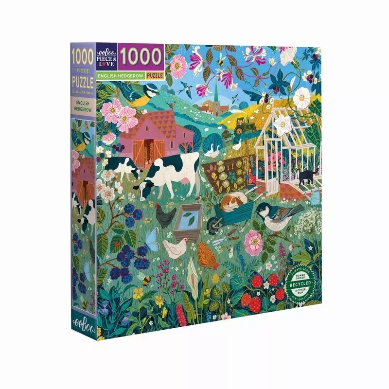Eeboo Puzzle 1000 pièces English Hedgerow Ecoresponsable