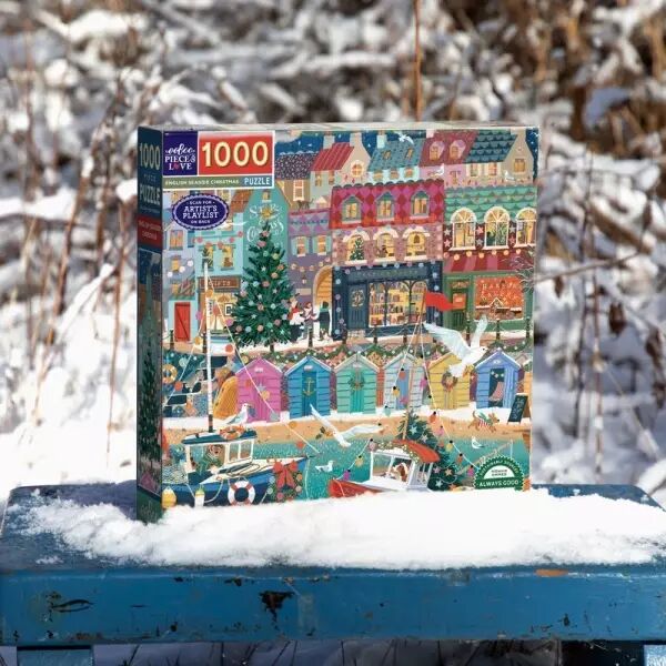 Eeboo - Puzzle 1000 pi�ces - English Seaside Christmas  - Ecoresponsable