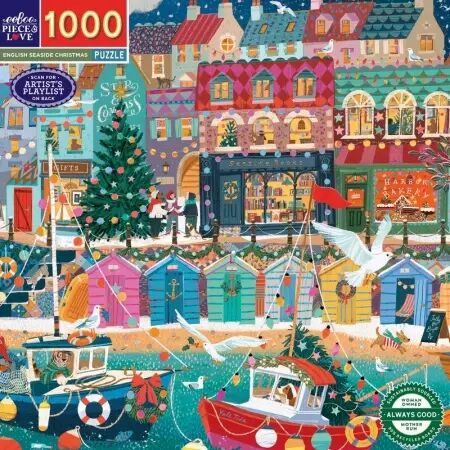 Eeboo - Puzzle 1000 pi&egrave;ces - English Seaside Christmas  - Ecoresponsable