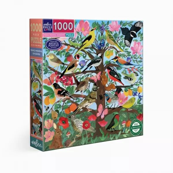Eeboo - Puzzle 1000 pi�ces - French Medieval Songbirds - Ecoresponsable