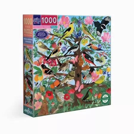 Eeboo - Puzzle 1000 pi&egrave;ces - French Medieval Songbirds - Ecoresponsable