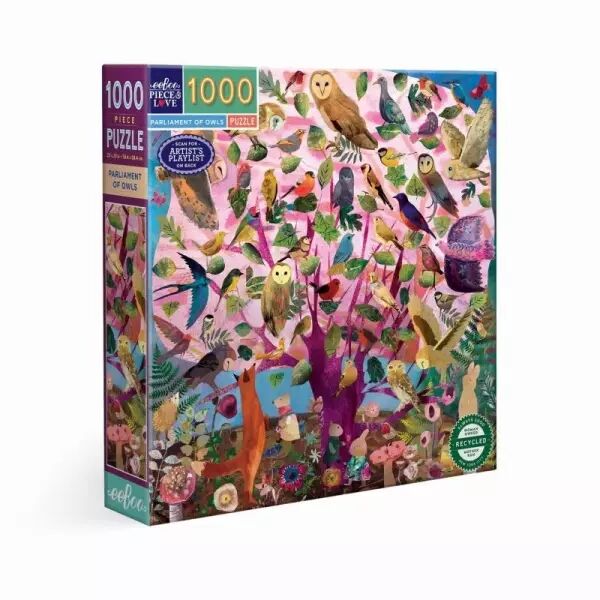 Eeboo - Puzzle 1000 pi�ces - Parliament of Owls - Ecoresponsable