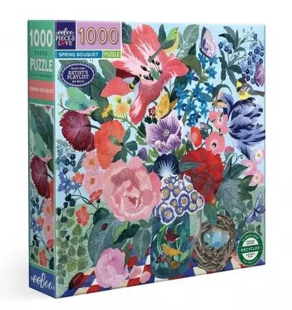 Eeboo - Puzzle 1000 pièces - Spring Bouquet  - Ecoresponsable