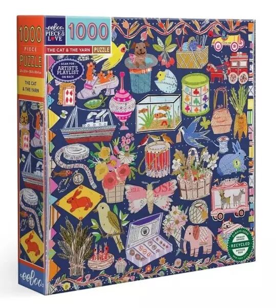 Eeboo - Puzzle 1000 pi�ces - The Cat and The Yarn  - Ecoresponsable