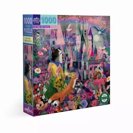 Eeboo - Puzzle 1000 pièces -Cat and the Castle - Ecoresponsable