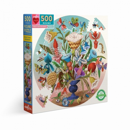 Eeboo - Puzzle 500 pièces - Crazy Bug Bouquet - Ecoresponsable