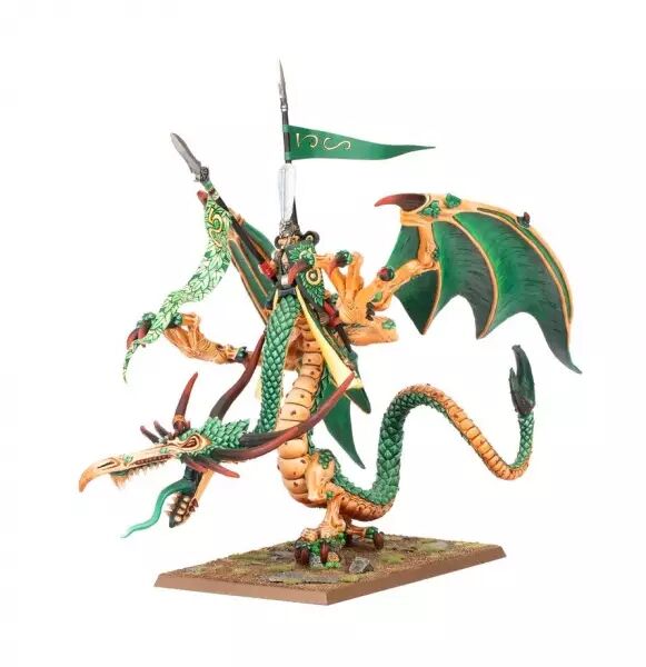 Elfes Sylvains (Wood Elf Realms) : Noble Elfe Sylvain sur Dragon des For�ts - Warhammer the Old World