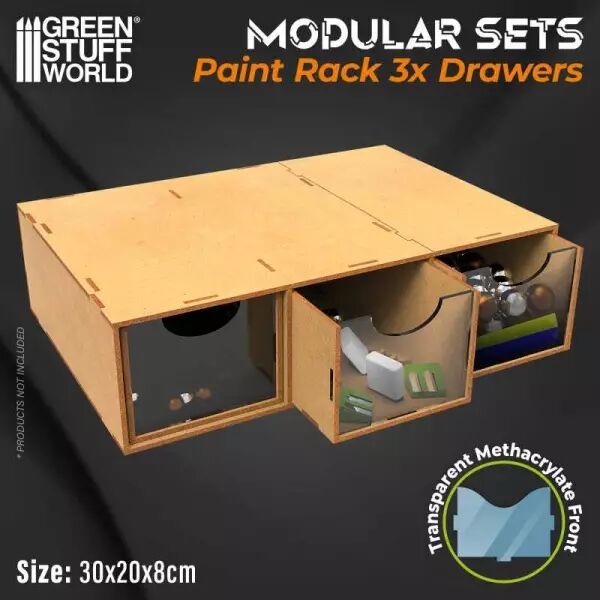 Ensemble modulaire 3x tiroirs MDF - Green Stuff World