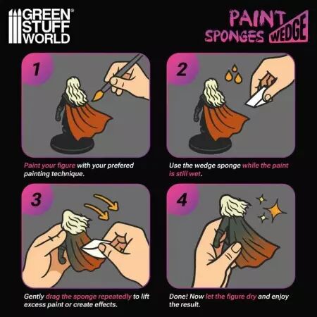 &Eacute;ponges triangulaires (x24) - Green Stuff World