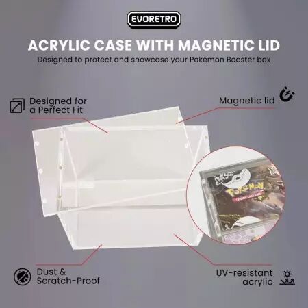 Evoretro - Boite protection acrylique 5mm Magnétique pour Displays Pokémon