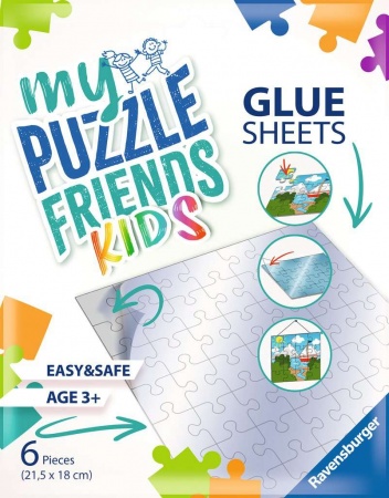 Feuilles adhésives pour puzzles en carton - 6 feuilles 21,5 x 18 cm