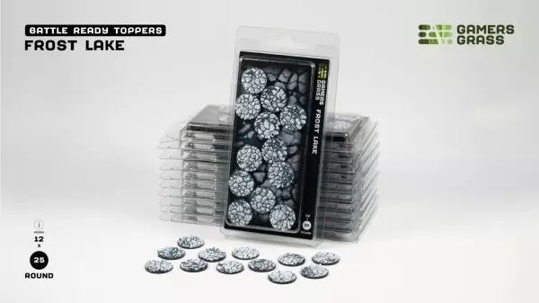 Frost Lake - Round 25mm (x12)- Battle Ready Bases - Gamers Grass