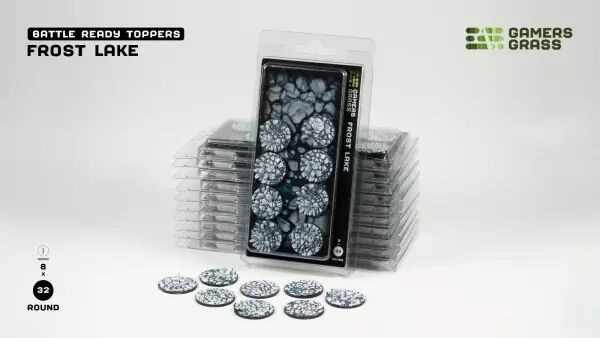 Frost Lake - Round 32mm (x8) - Battle Ready Bases- Gamers Grass