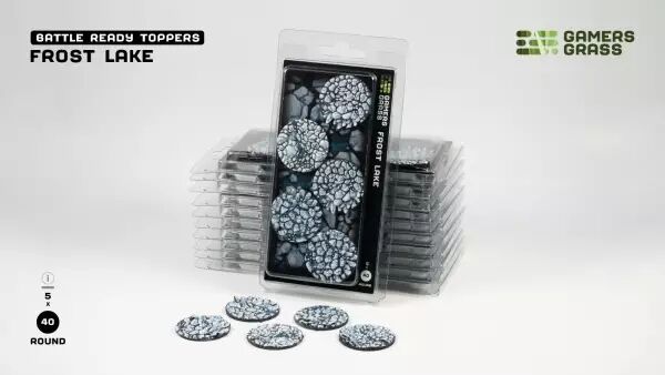 Frost Lake - Round 40mm (x5) - Battle Ready Bases- Gamers Grass
