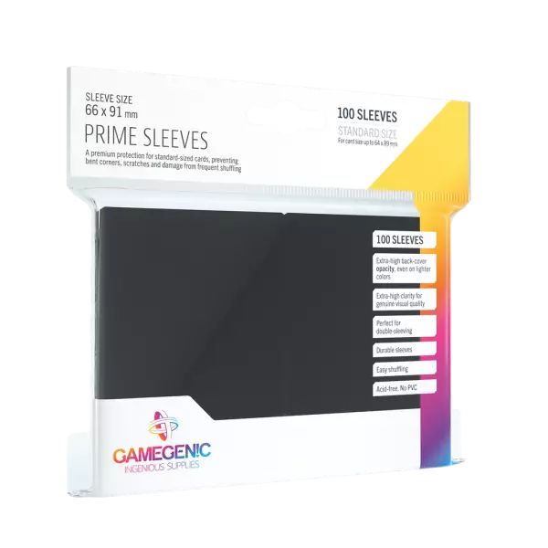 Gamegenic : 100 Prime Sleeves - Black 66x91