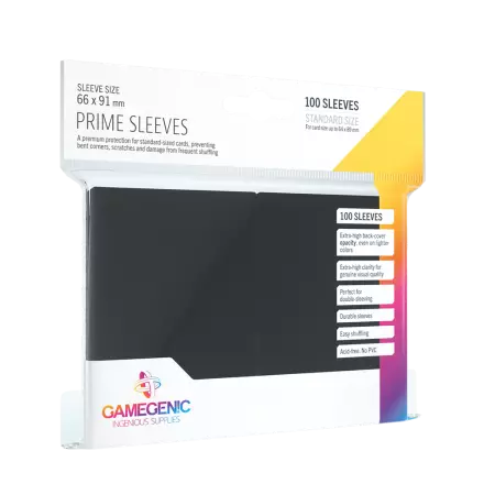Gamegenic : 100 Prime Sleeves - Black 66x91