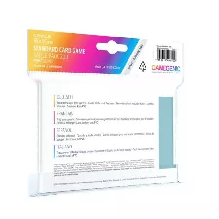 Gamegenic : 200 Prime Sleeves - Value Pack Clear